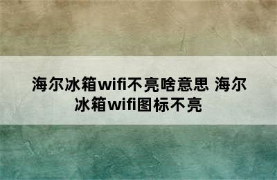 海尔冰箱wifi不亮啥意思 海尔冰箱wifi图标不亮